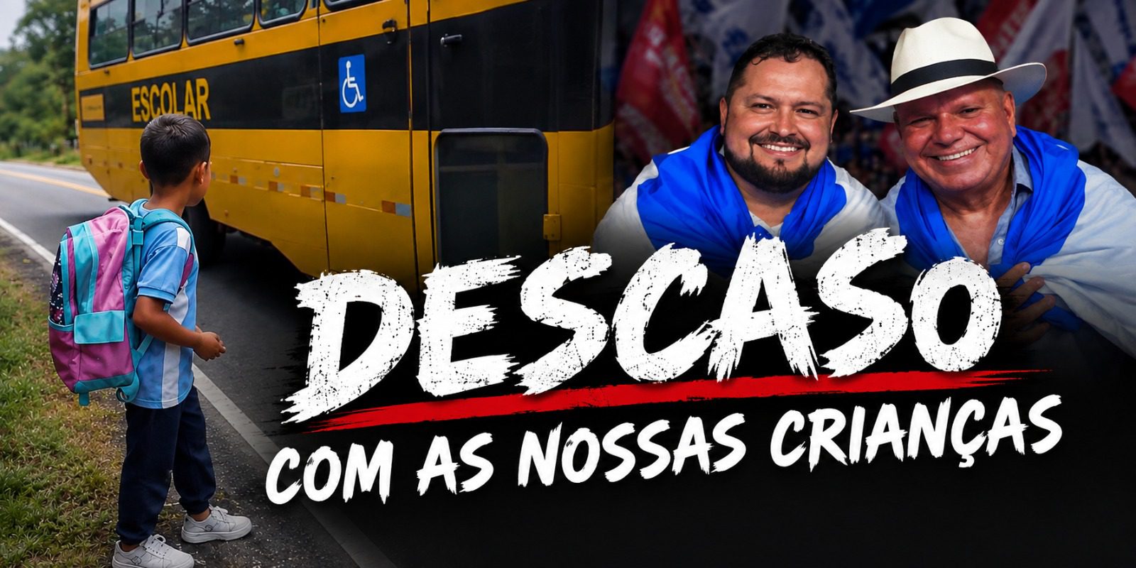 Toco Santana e Toinho Cidade deixam alunos da zona rural que estudam na rede estadual sem transporte escolar; veja vídeo