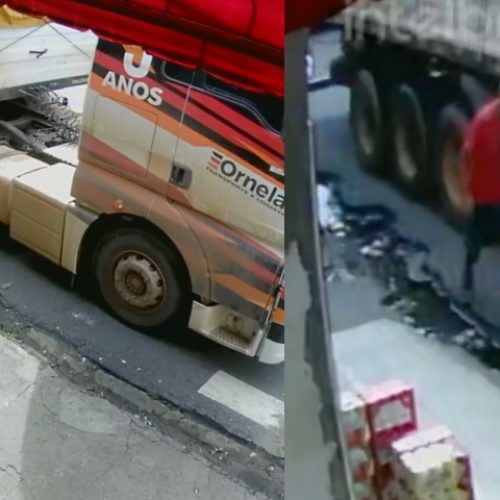 Homem fica gravemente ferido após ter perna esmagada por roda de caminhão