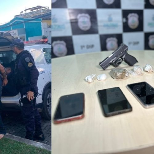 Trio é preso com celulares roubados, drogas e simulacro após denúncia de assaltos em Manaus