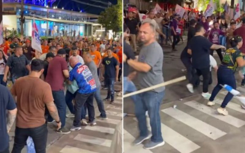 Debate no Amazonas termina em pancadaria entre apoiadores do lado de fora da TV A Crítica