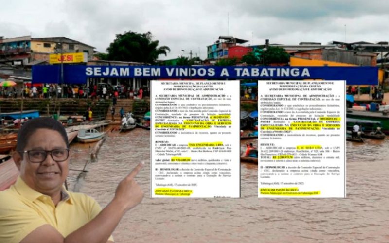 Mistério: prefeito Plínio Cruz fecha contrato de R$ 11 milhões com pavimentação fantasma em Tabatinga