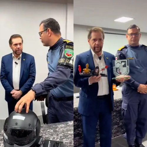 Senador Plínio Valério arma ROCAM MOTOS com rádios intercomunicadores de capacete facilitando perseguições e abordagens