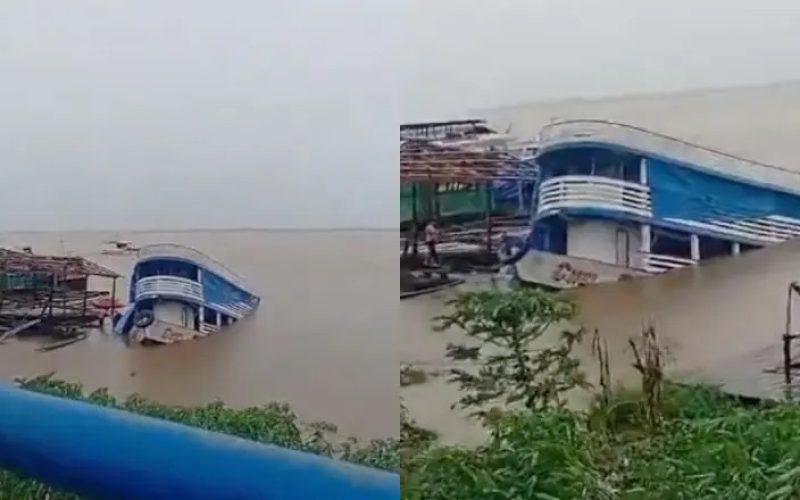 Temporal faz embarcação afundar no porto de Manacapuru
