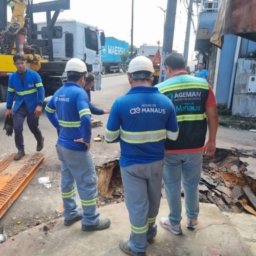 AGEMAN acompanha serviço emergencial no bairro São Lázaro