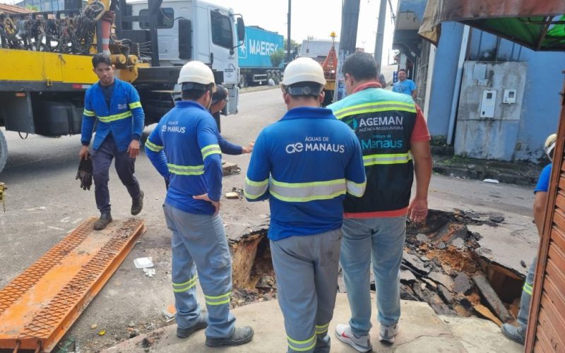 AGEMAN acompanha serviço emergencial no bairro São Lázaro