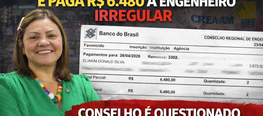 Crea-AM paga R$ 6,4 mil a engenheiro inadimplente com o próprio conselho, apontam documentos