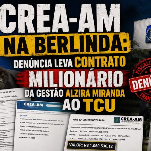 CREA-AM NA BERLINDA: Gestão Alzira Miranda é questionada após denúncia de contrato milionário sem transparência.