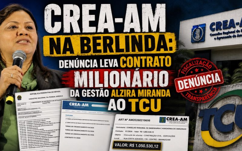 CREA-AM NA BERLINDA: Gestão Alzira Miranda é questionada após denúncia de contrato milionário sem transparência.