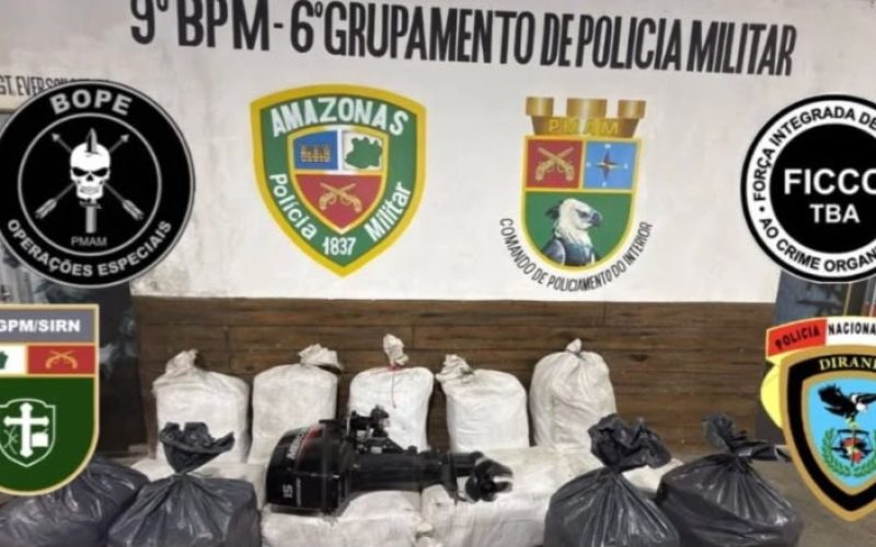 Prejuízo milionário para o tráfico: operação internacional apreende quase 500 quilos de drogas no Rio Negro e prende cinco suspeitos