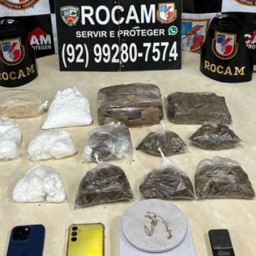 ROCAM Prende Homem com Drogas no Bairro Armando Mendes em Manaus