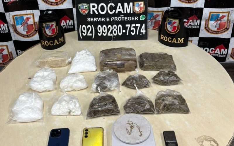 ROCAM Prende Homem com Drogas no Bairro Armando Mendes em Manaus